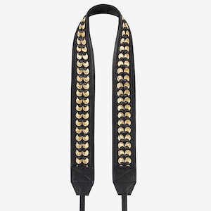 Adjustable Leather and Ethnic Fabric Camera Strap with Universal Attachment - DSLR, Canon, Nikon, Sony, Fujifilm, and More - BRONKEY