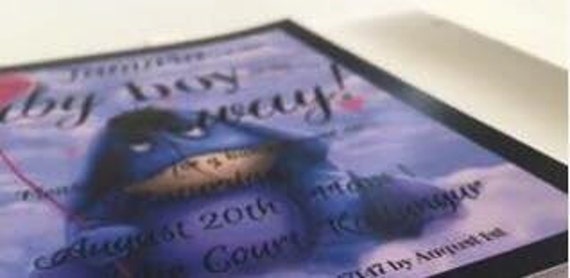 eeyore baby shower invitations