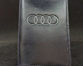 Porte papiers voiture étui carte grise Audi cuir fait main - Etsy France