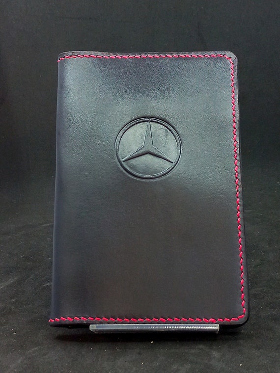 Car Paper Holder Handmade Mercedes Leather Registration Case Etsy