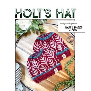 Holt&#39;s Hat PDF Digital Download | Knitting Pattern | Written and Charted Instructions | Fair Isle | Stranded Colorwork | Tree Motif