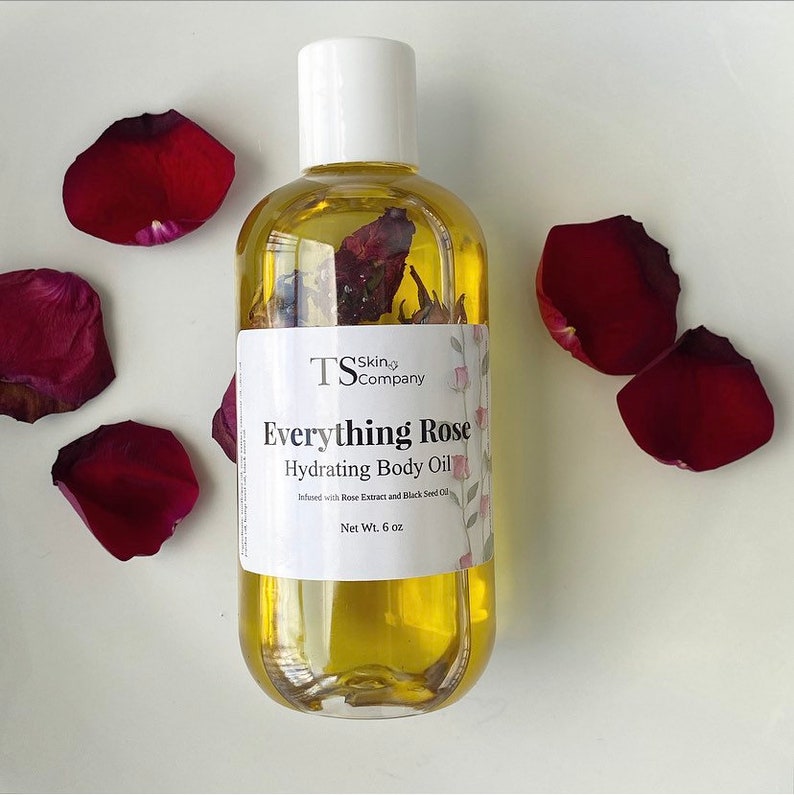 Rose Body Oil 6oz Rose & Olive Oil Blend NATURAL BODY OIL Etsy