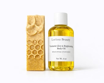 Brightening Bundle - Cleanse & Moisturize - Turmeric Soap and Oil
