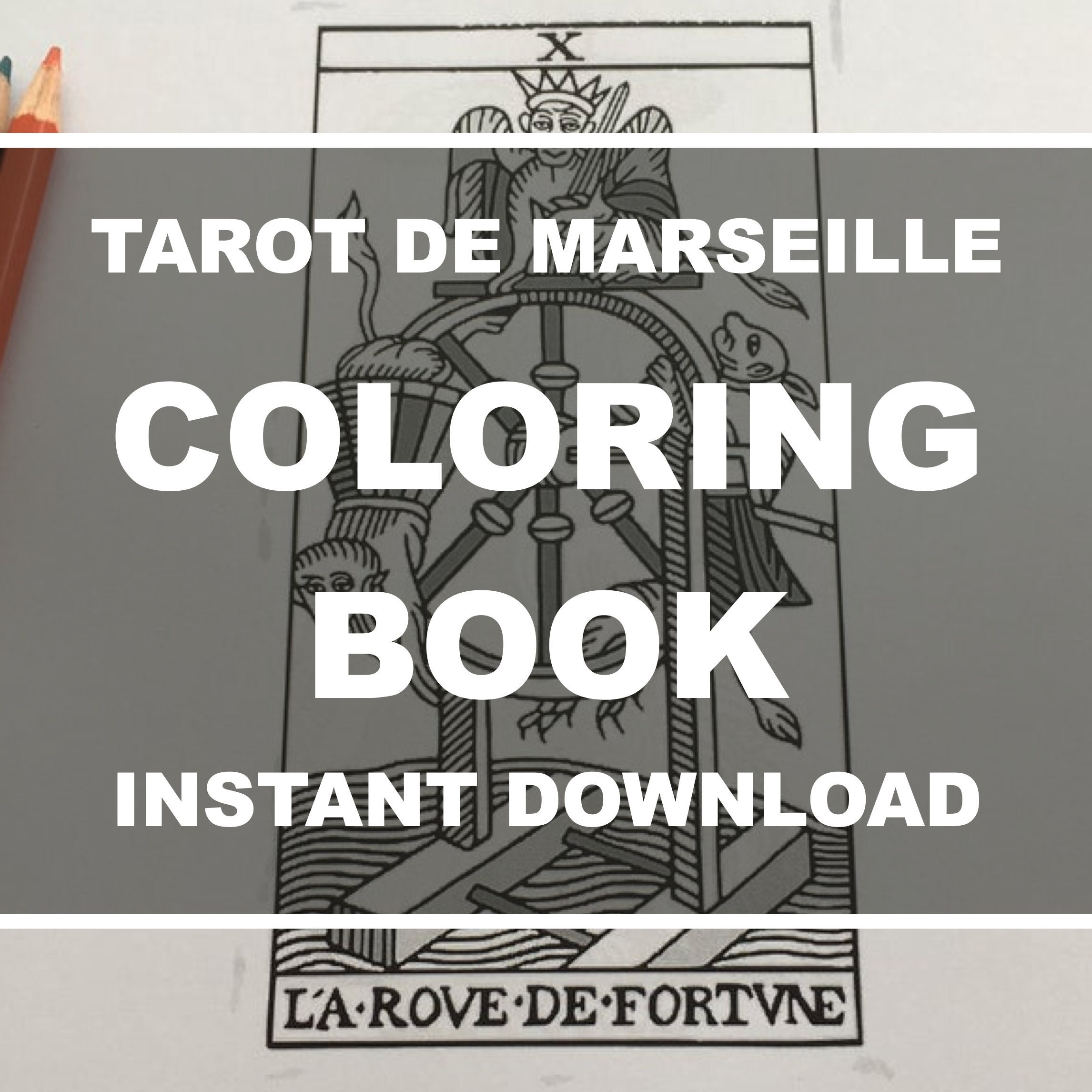 Download Tarot Coloring Book Printable Tarot Coloring Book With Meanings For Tarot Beginners Tarot De Marseille