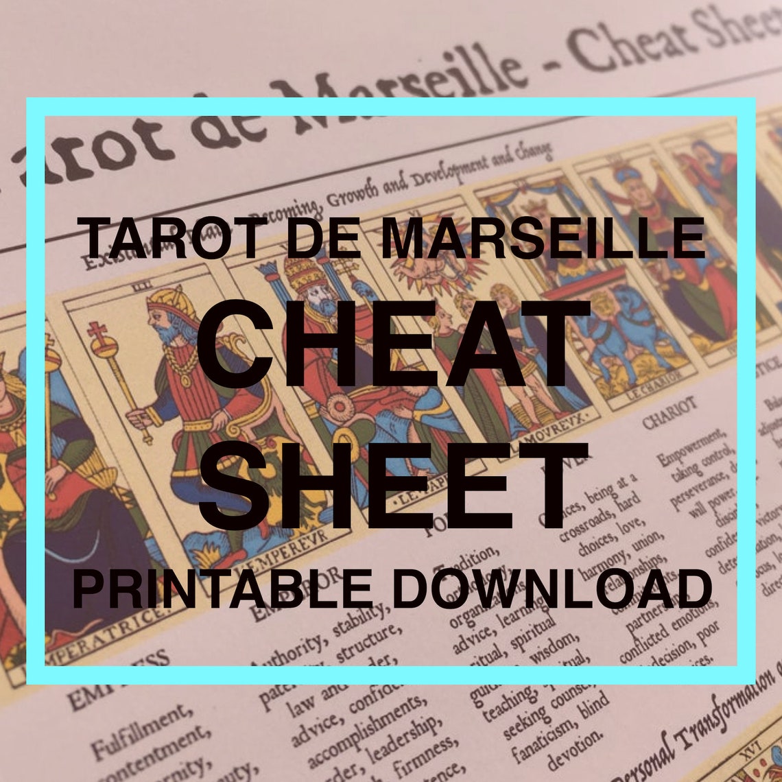 Tarot Cheat Sheet, Printable Tarot Cheat Sheet With Meanings for Tarot ...