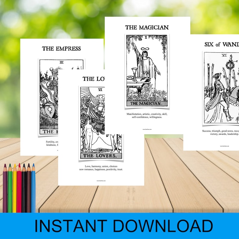 Download Tarot Coloring Book Printable Tarot Coloring Book with | Etsy