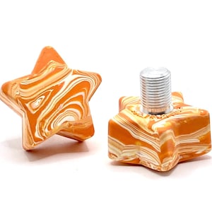 ROLLERSTUFF TWINKLE TOES Star Toe Stops, Orange Marble-ade (Pair)