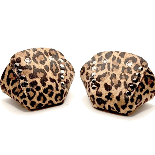 Leopard Leather Roller Skate Toe Caps / Toe Guards (Pair) by ROLLERSTUFF