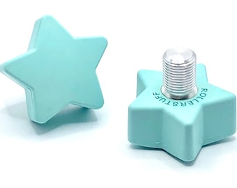 ROLLERSTUFF TWINKLE TOES Star Toe Stops, Ea-star Egg Aqua (Pair)