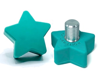 ROLLERSTUFF TWINKLE TOES Star Toe Stops, Teal (Pair)