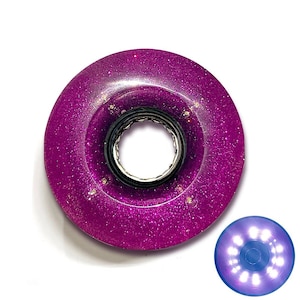 Luminous Plum Glitter Light Up Roller Skate Wheels, Set of 4