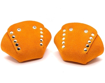 ROLLERSTUFF Bright Orange Suede Roller Skate Toe Caps / Toe Guards (New Moxi Clementine Shade) (Pair)