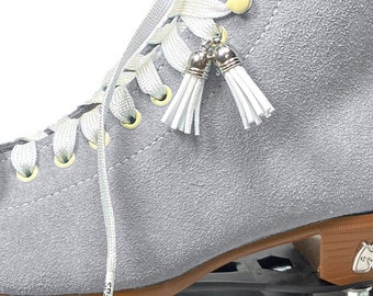 Suede Tassel Shoelace Charm Roller Skate Accessory, White