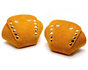 Burnt Orange Suede Roller Skate Toe Caps / Toe Guards (Pair) Discontinued Moxi Clementine Shade by ROLLERSTUFF