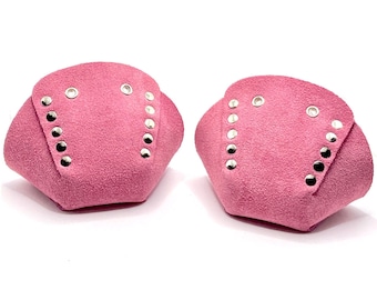 Malibu Pink Suede Toe Caps for Roller Skates / Toe Guards, Moxi Malibu Strawberry Shade (Pair) by ROLLERSTUFF