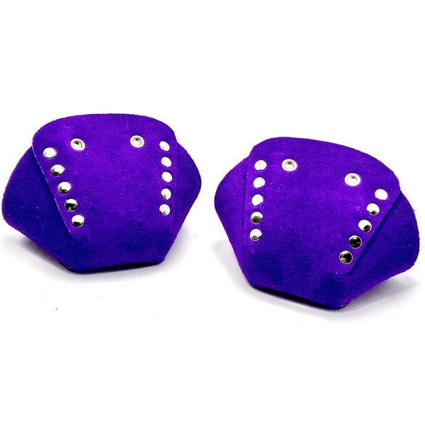 Purple Suede Roller Skate Toe Caps / Toe Guards, Moxi Taffy Purple Shade (Pair) by ROLLERSTUFF