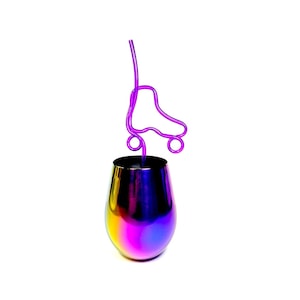 Purple Roller Skate Crazy Straw!