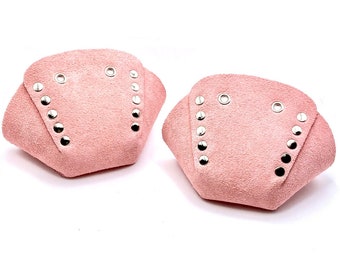 Pink Suede Toe Caps for Roller Skates / Toe Guards (Pair) by ROLLERSTUFF