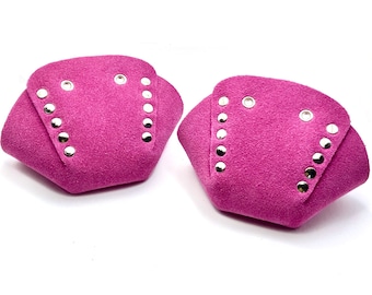 ROLLERSTUFF Fuchsia Pink Suede Roller Skate Toe Caps / Toe Guards (Pair)