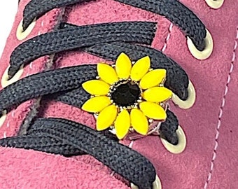 Snap Charms: Jewel Sunflower, Interchangeable Shoelace Charm & Roller Skate Accessory