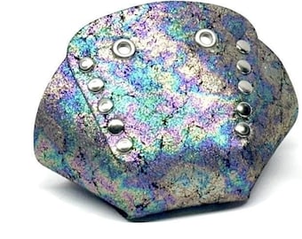 Oil Slick Glitter Suede Toe Caps / Toe Guards (Pair) by ROLLERSTUFF