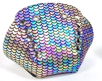 Metallic Mermaid Roller Skate Toe Caps / Toe Guards, Purple & Blue Scales (Pair) by ROLLERSTUFF