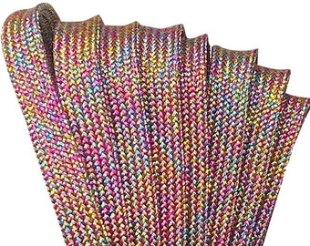 Multi-Color Rainbow SPARK Derby Laces Metallic Rollschuh-Schnürsenkel / Schnürsenkel, Paar