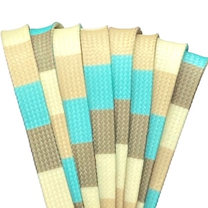 Cool Colors Stripe Derby Laces Waxed Roller Skate Laces / Shoe Laces, Pair
