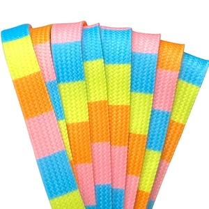 Warm Shades Stripe Derby Laces Waxed Roller Skate Laces / Shoe Laces, Pair