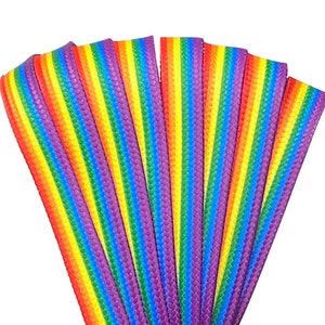 Derbyveters met regenboogstrepen, gewaxte veters voor rolschaatsen / veters, paar