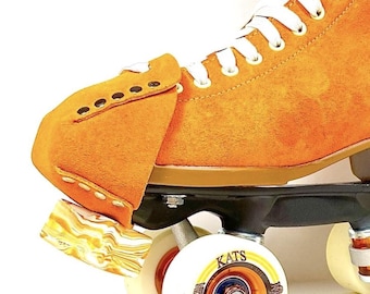Orange Suede Toe Caps for Roller Skates / Toe Guards, New Moxi Clementine Shade (Pair) by ROLLERSTUFF