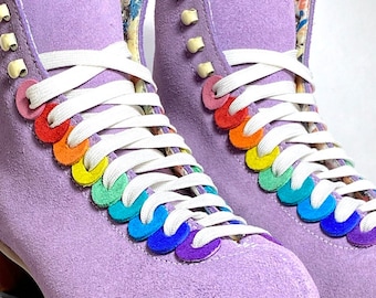 Connect the Dots Rainbow Shoelace Charms for Roller Skates, 2 sets (enough for both sides of 2 skates)