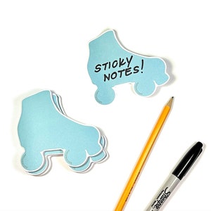Roller Skate Sticky Note Pad, Teal Blue