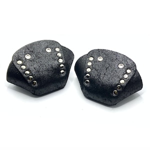 Schwarze Glitzer Wildleder Rollschuh Zehenschutzkappen (Paar) von ROLLERSTUFF