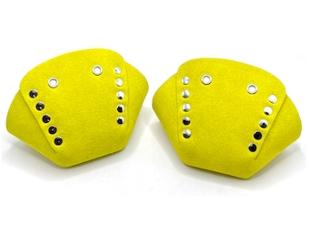 Yellow Suede Toe Caps for Roller Skates / Toe Guards (Pair) by ROLLERSTUFF