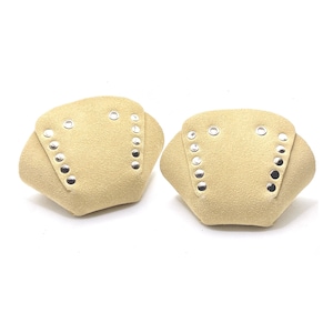 Beige Suede Toe Caps for Roller Skates / Toe Guards (Pair) by ROLLERSTUFF