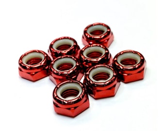 Red Metallic Hardware Upgrade / Axle Nuts for Roller Skates