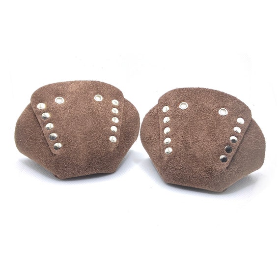 Brown Suede Roller Skate Toe Caps / Toe Guards pair by Etsy