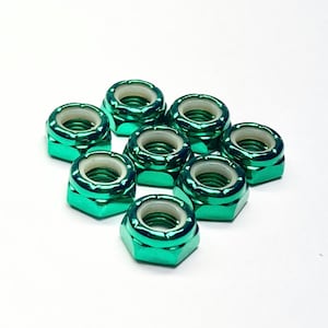 Green Metallic Hardware Upgrade / Axle Nuts for Roller Skates