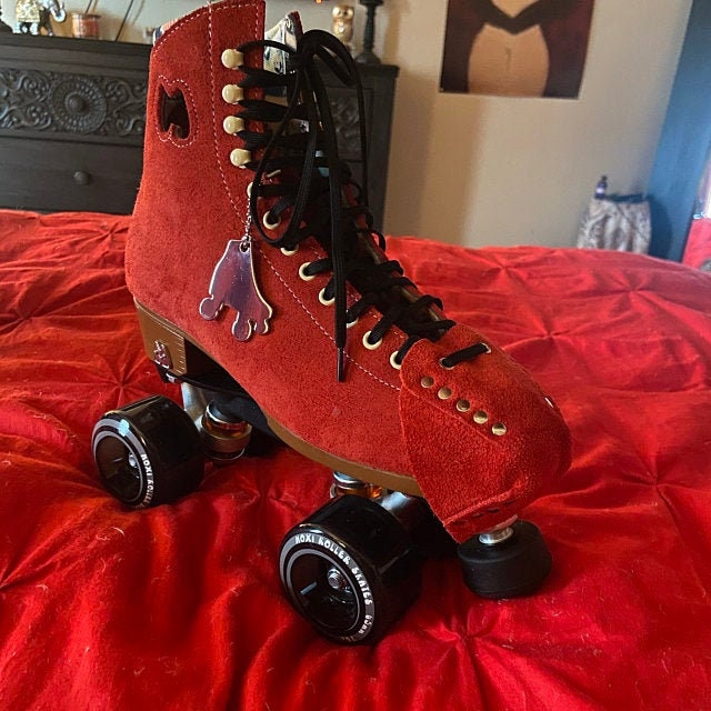 ROLLERSTUFF Red Suede Roller Skate Toe Caps / Toe Guards moxi Etsy