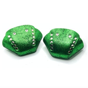 Capuchons d&#39;orteils / protège-orteils en daim à paillettes vertes (paire) par ROLLERSTUFF