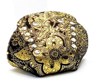 Goldene Paisley Wildleder Rollschuhkappen / Zehenschutz, Metallic (Paar) von ROLLERSTUFF