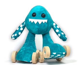 Skate Monster, Teal Polka Dots by ROLLERSTUFF