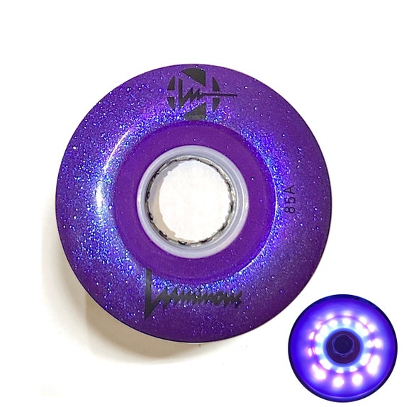 Luminous LED Quad Roller Skate Outdoor Wheels (Sold as Each's, Blue,  62mm/85A)