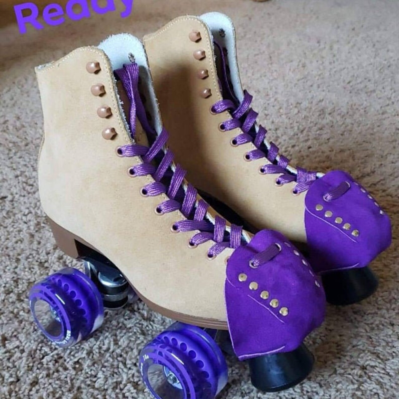 Purple Suede Roller Skate Toe Caps / Toe Guards Moxi Taffy Etsy UK