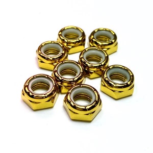 Yellow Gold Metallic Hardware Upgrade / Axle Nuts for Roller Skates