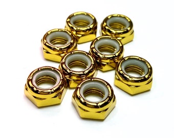 Yellow Gold Metallic Hardware Upgrade / Axle Nuts for Roller Skates