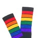 Black Rainbow Fat Stripe Knee High Skate Socks / Tube Socks 