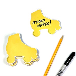 Roller Skate Sticky Note Pad, Mustard Yellow