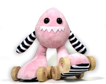 Skate Monster, Light Pink Stripes by ROLLERSTUFF